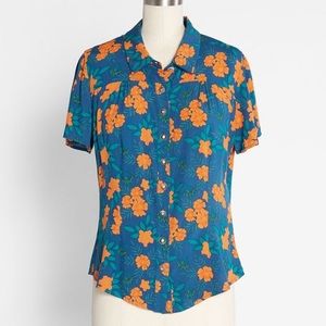 ModCloth x Collectif Go with the Grow Button Blouse